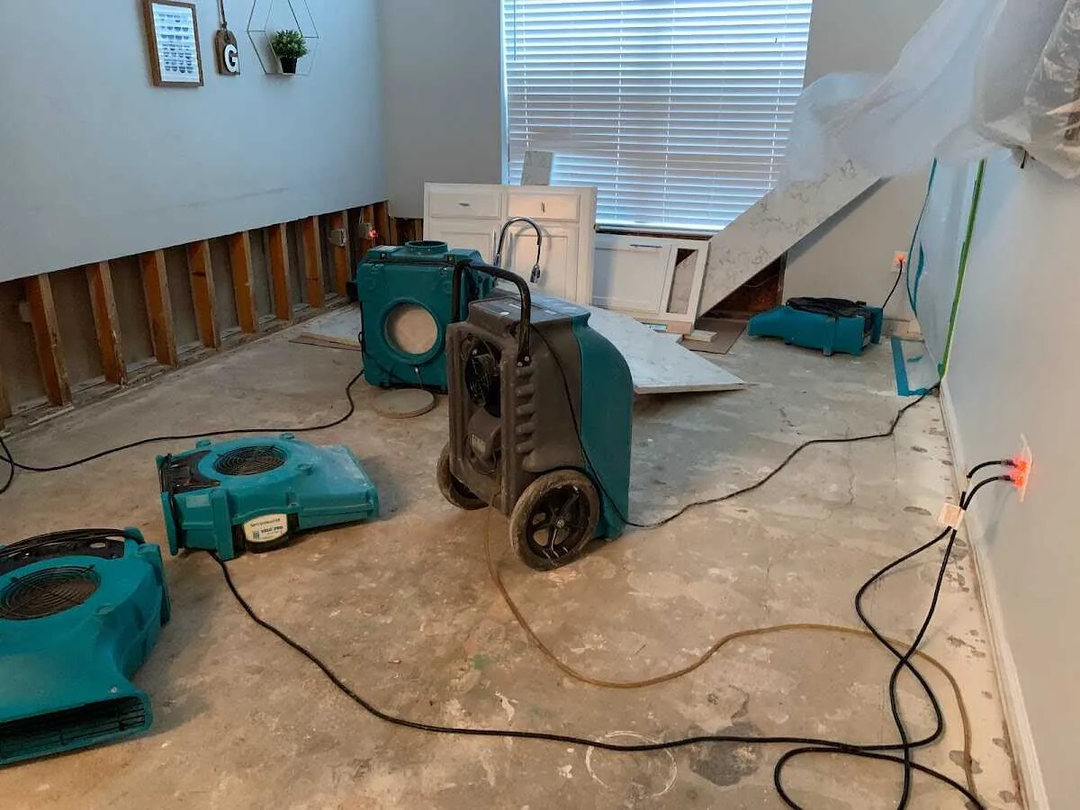 Dehumidifier in flood-cut room for Water Extraction & Removal in Oak Grove
